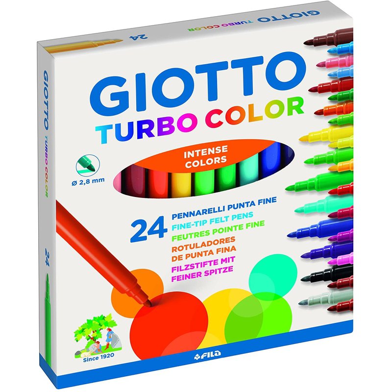 Caja de 24 Rotuladores Giotto Colores surtidos Punta Media