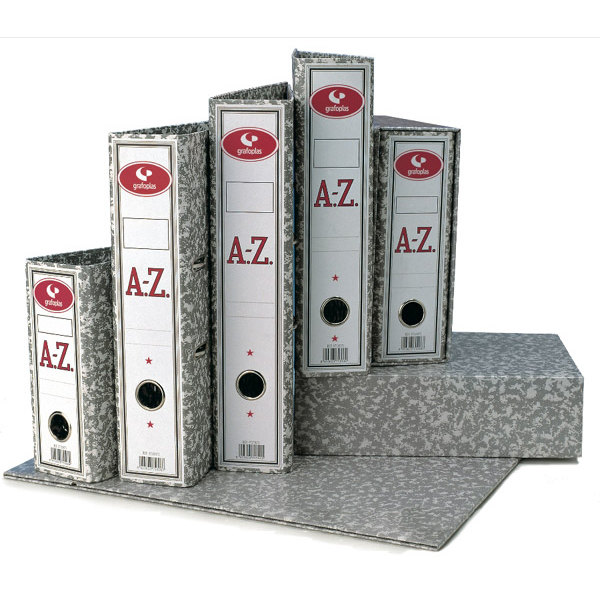 Archivador de Palanca Jaspeado Gris A-Z Folio 65mm